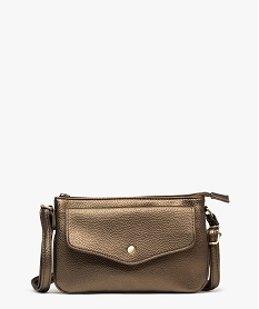 GEMO Sac pochette grainé à bandoulière femme marron standard