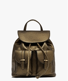 GEMO Sac à dos en matière grainée femme dore