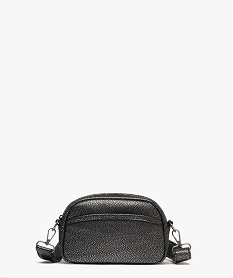GEMO Sac à bandoulière grainé petit format femme argente