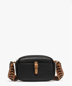 GEMO Sac besace compact à bandoulière large tressée femme noir standard