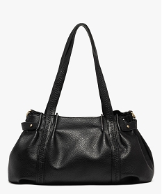 GEMO Sac souple en matière grainée porté épaule femme noir standard