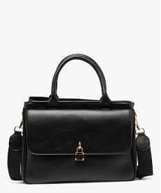 GEMO Sac à main grand format multipoche à bandoulière amovible femme noir standard