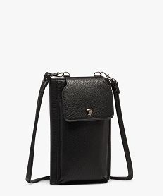 GEMO Pochette téléphone métallisée 2 en 1 femme noir standard