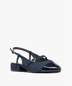 escarpins sling-back avec bout verni femme bleuG822101_2