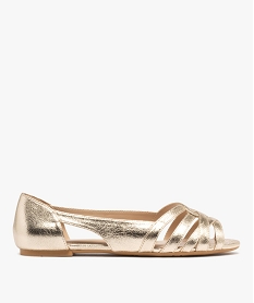 GEMO Ballerines bout ouvert métallisée femme dore