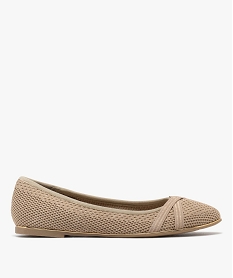 GEMO Ballerines en tissu texturé et pailleté femme beige standard