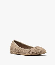 ballerines en tissu texture et paillete femme beige standard ballerinesG824701_2