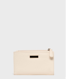 GEMO Portefeuille compact avec détail métallique femme Beige