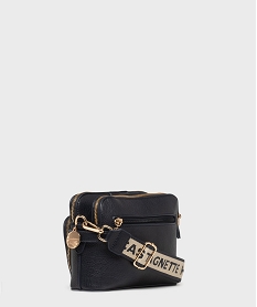 sac en matiere grainee avec deux bandoulieres amovibles femme - lulucastagnette bleu sacs bandouliereG826901_2