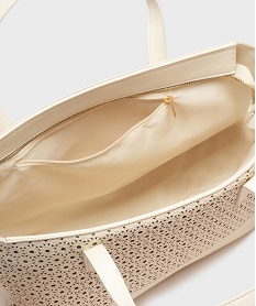 sac cabas aspect tresse et ajoure femme beige grands sacs femmeG827301_3