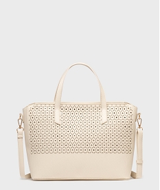 sac cabas aspect tresse et ajoure femme beige grands sacs femmeG827301_4
