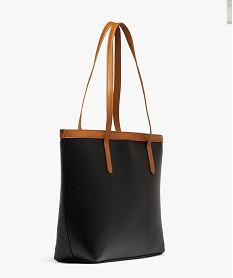 sac cabas bicolore avec motifs embosses femme noir standard grands sacs femmeG828001_2