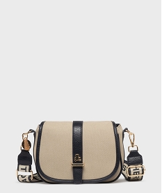 GEMO Sac besace en toile avec 2 bandoulière amovibles femme - LuluCastagnette Beige