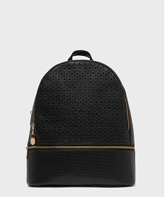 GEMO Sac à dos aspect tressé et ajouré femme noir standard