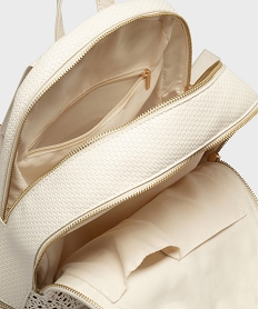 sac a dos aspect tresse et ajoure femme beige sacs a dos et sacs de voyageG828301_3