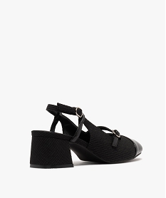 escarpins sling-back en textile paillete et vernis femme noir standardG828501_4