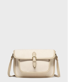 GEMO Sac besace à bandoulière en toile femme Beige
