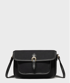 GEMO Sac besace à bandoulière en toile femme noir standard