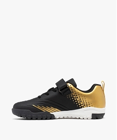 chaussures de football bicolores avec fermeture scratch garcon noir standard basketsG832201_3