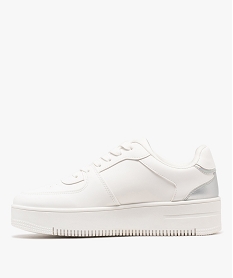 baskets basses multicolores a semelle plateforme femme blancG833601_3