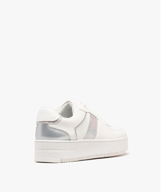 baskets basses multicolores a semelle plateforme femme blancG833601_4