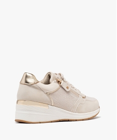 jogger confort avec semelle compensee et touches pailletees femme beigeG834601_4