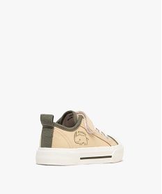 baskets basses en toile a scratch et a lacets elastiques garcon beige standard basketsG836201_4