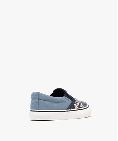 baskets basses en toile imprimer a enfiler forme slippers garcon bleu standard basketsG836501_4