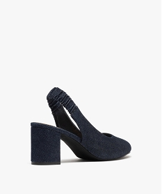 escarpins a talon en toile denim avec bride arriere femme - valentina baldano bleuG840901_4