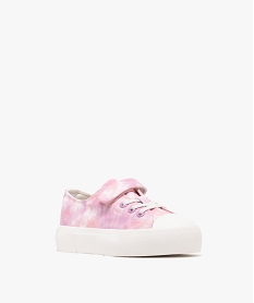 baskets basses en toile tie-and-dye a epaisse semelle fille rose basketsG841701_2