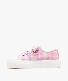 baskets basses en toile tie-and-dye a epaisse semelle fille rose basketsG841701_3