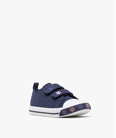 baskets basses en toile a scratch fille bleu basketsG842701_2
