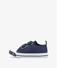 baskets basses en toile a scratch fille bleu basketsG842701_3