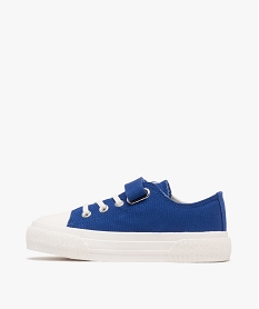 baskets basses en toile brodee de fleurs fille bleu basketsG843101_3