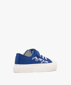 baskets basses en toile brodee de fleurs fille bleu basketsG843101_4