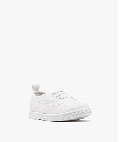 chaussures en toile a lacets elastiques et bout en gomme fille blanc standard basketsG843901_2
