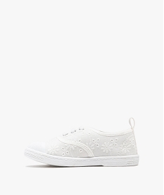 chaussures en toile a lacets elastiques et bout en gomme fille blanc standard basketsG843901_3