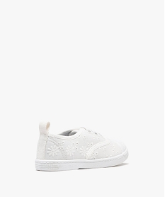 chaussures en toile a lacets elastiques et bout en gomme fille blanc standard basketsG843901_4
