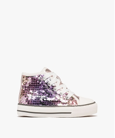 GEMO Baskets montantes en sequins réversibles brillants fille Rose