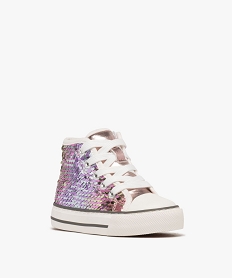 baskets montantes en sequins reversibles brillants fille rose basketsG844101_2