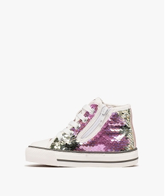 baskets montantes en sequins reversibles brillants fille rose basketsG844101_3