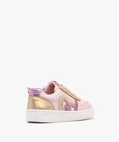 baskets basses a lacets et zips motifs irises fille rose standard basketsG847401_2