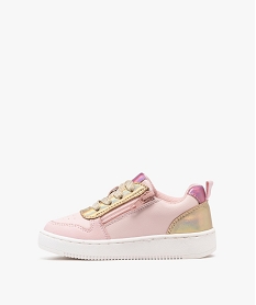 baskets basses a lacets et zips motifs irises fille rose standard basketsG847401_3