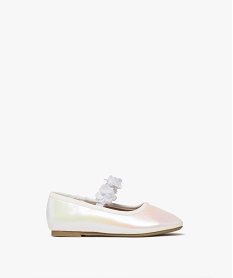 GEMO Ballerines irisées avec brides à fleurs fille - Lovely Wings blanc standard