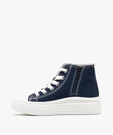 baskets montantes en toile avec lacets et zip fille - camps united bleu basketsG852401_3