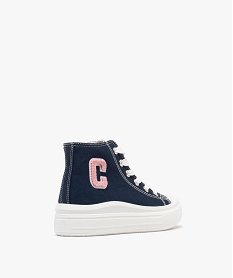 baskets montantes en toile avec lacets et zip fille - camps united bleu basketsG852401_4