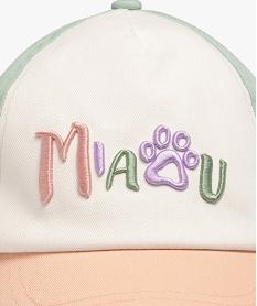 casquette tricolore avec inscription brodee bebe fille vertG853601_2