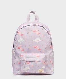 GEMO Sac à dos en toile à motifs licornes fille Violet