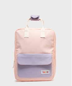 GEMO Sac à dos tricolore en toile fille Rouge