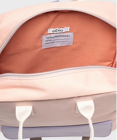 sac a dos tricolore en toile fille rougeG855801_3